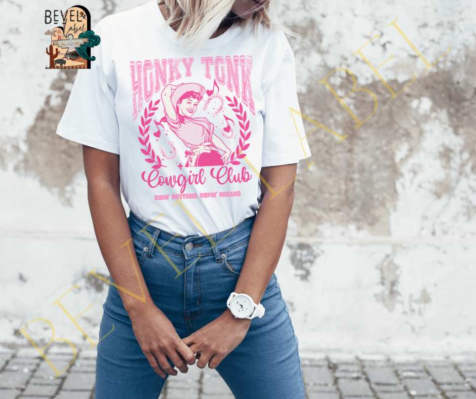 Vintage Honky Tonk Cowgirl Club T-Shirt | T-Shirt |