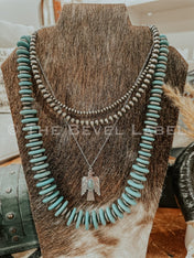Western Pearl Layered Mini Necklace | necklace | Western Pearl 2 Layered Shorty Cowgirl Necklace for Women, Daily Wear and Casual Navajo Inspired Necklace