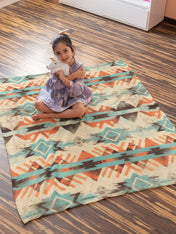 Western Sixes Plush Blanket, Cozy Home Decor, Perfect for Snuggling, Southwest Aztec Decor, Rustic Gift, Bohemian Style | blanket |