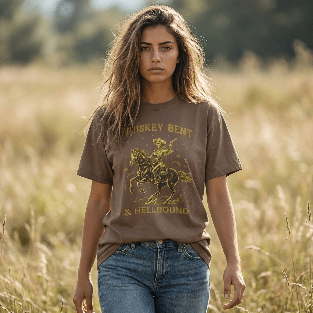Whiskey Bent & Hellbound Cowboy Rider T-Shirt | Western Graphic Tee | T-Shirt | Whiskey Bent & Hellbound Cowboy Rider T-Shirt | Western Graphic Tee