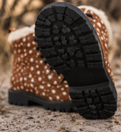 Women's Fur and Leather Boots - Shoes
