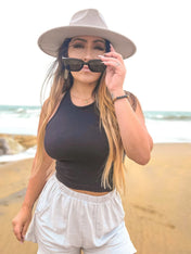 Black Crop Top | Shirts & Tops | Black Crop Top - Western Boho Chic Boutique