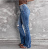 Buckle Bunny Distressed Denim Flares - ladies bell bottoms