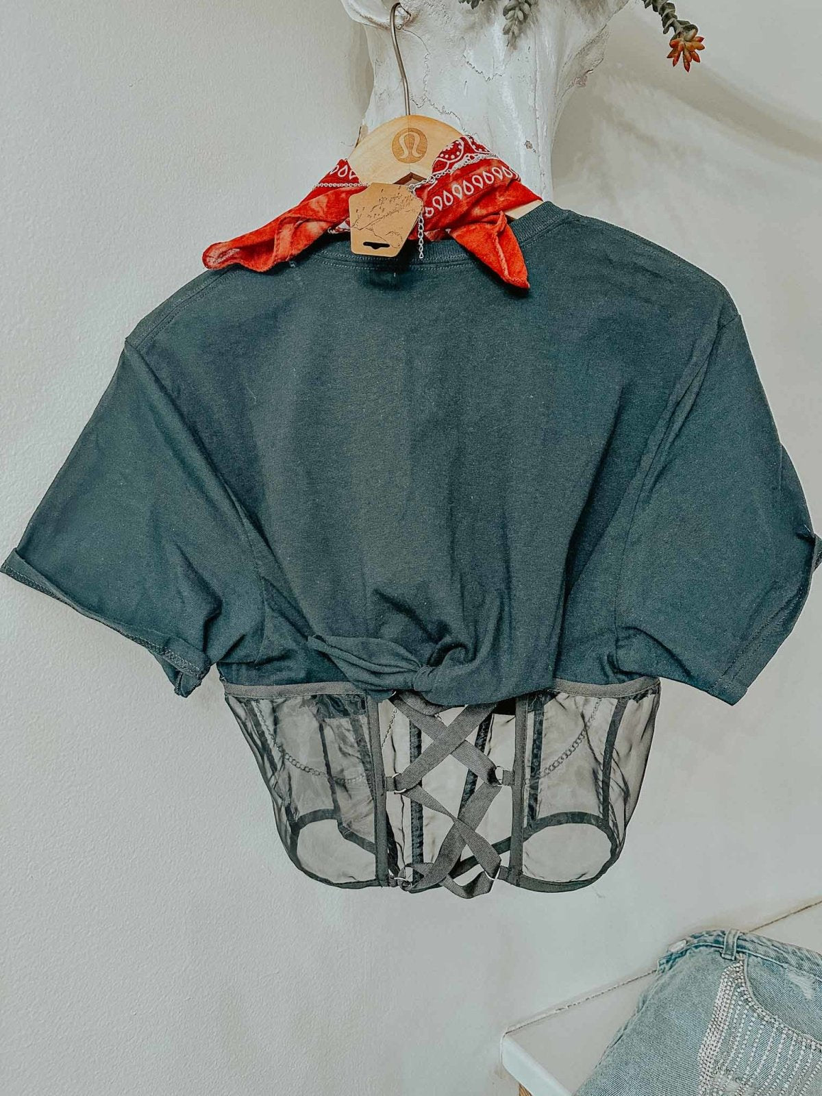 Cori Vintage Band Corset Top - top
