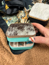 Cowhide Jewelry Organizer Travel Case