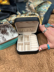 Cowhide Jewelry Organizer Travel Case | jewelry holder | Cowhide Jewelry Organizer Travel Case - Western Boho Chic Boutique