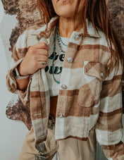 Cropped Slater Brown Shacket | shacket | Cropped Slater Brown Shacket