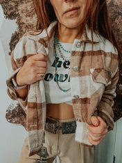 Cropped Slater Brown Shacket | shacket | Cropped Slater Brown Shacket