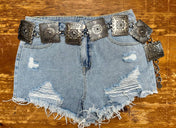 Daisy High Low Denim Shorts | denim shorts |