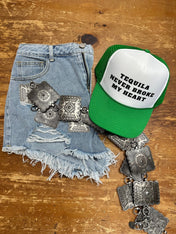 Daisy High Low Denim Shorts | denim shorts |