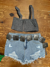Daisy High Low Denim Shorts | denim shorts |