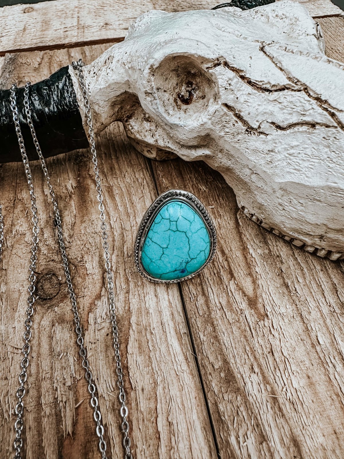 Geometric Turquoise Stone Ring - ring