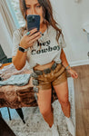 Hey Cowboy Crop Top - Shirts & Tops