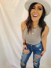 High Raise Distressed Jeans | distressed denim | High Raise Distressed Jeans - Western Boho Chic Boutique