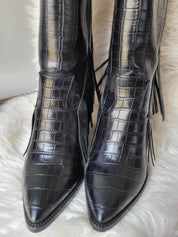Jagger Mid Calf Fringe Booties - ladies shoes