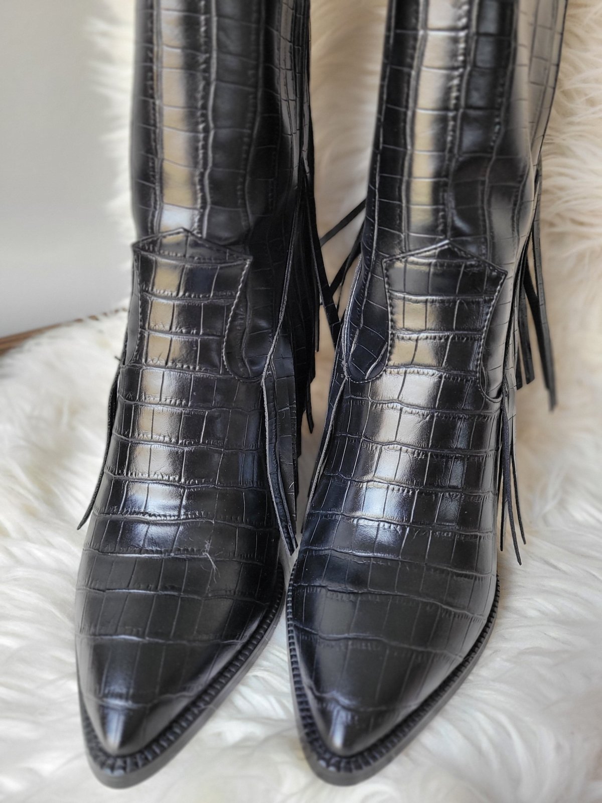 Jagger Mid Calf Fringe Booties - ladies shoes