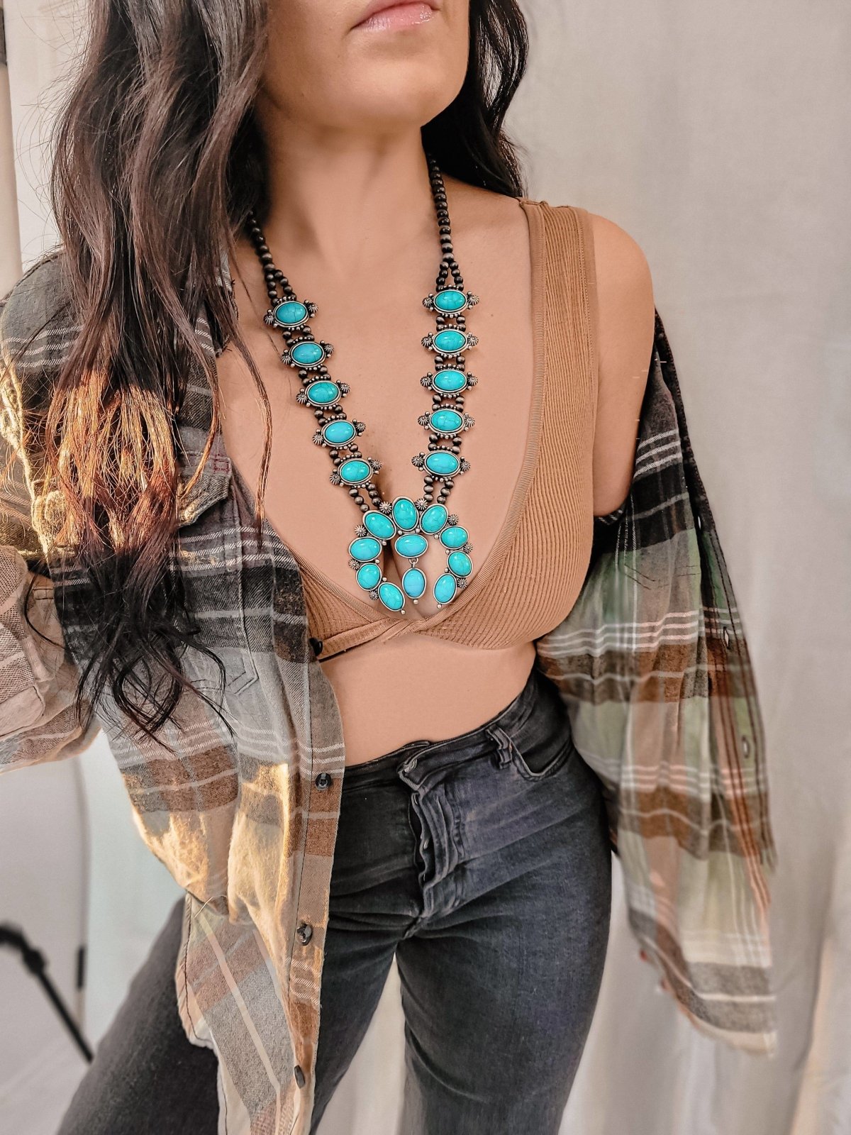 Large Lariat Blossom Turquoise Squash Necklace – The Bevel Label