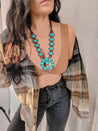 Large Lariat Blossom Turquoise Squash Necklace - necklace