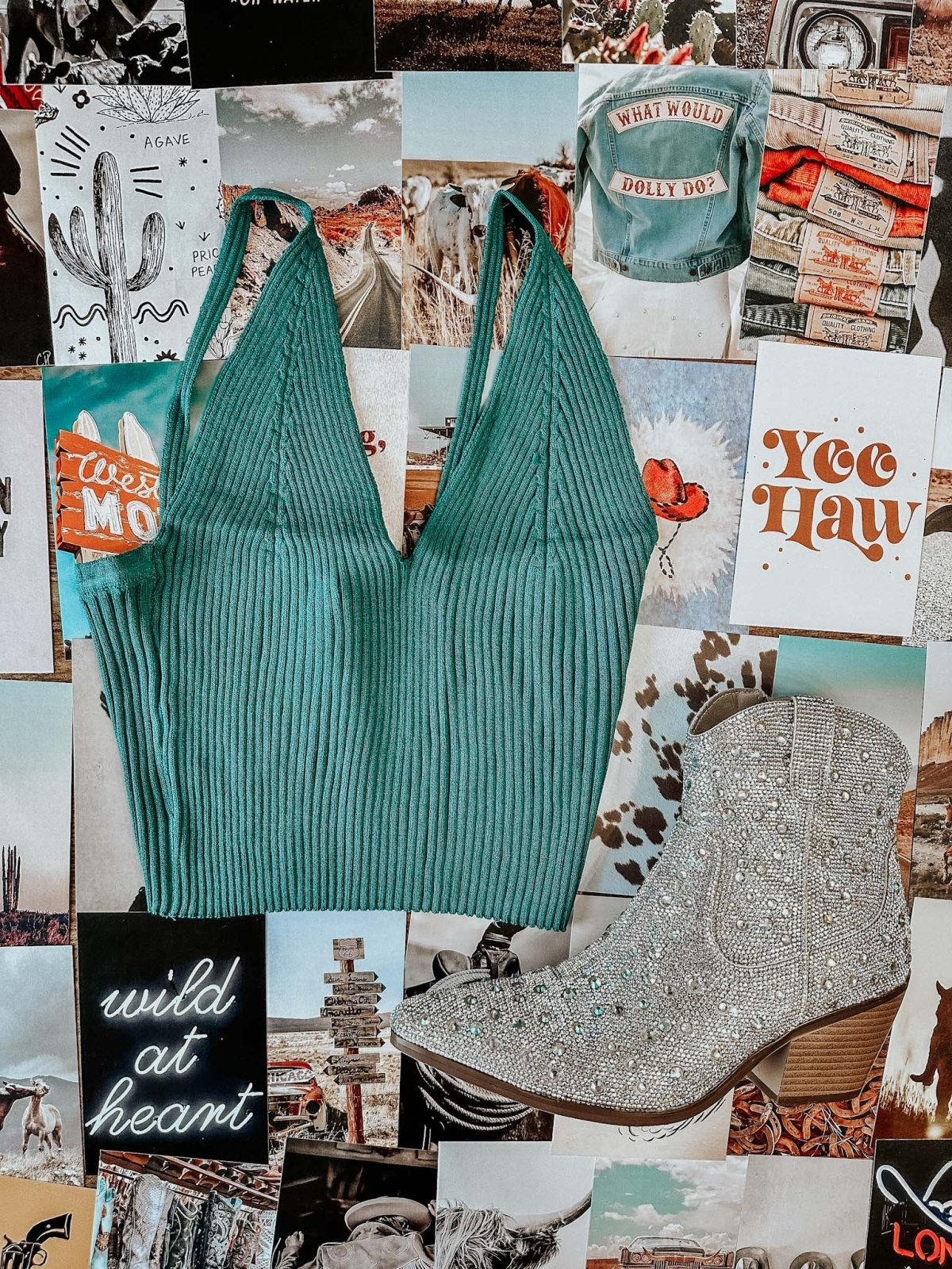 Little Filly Crop Top - Blue - Shirts & Tops