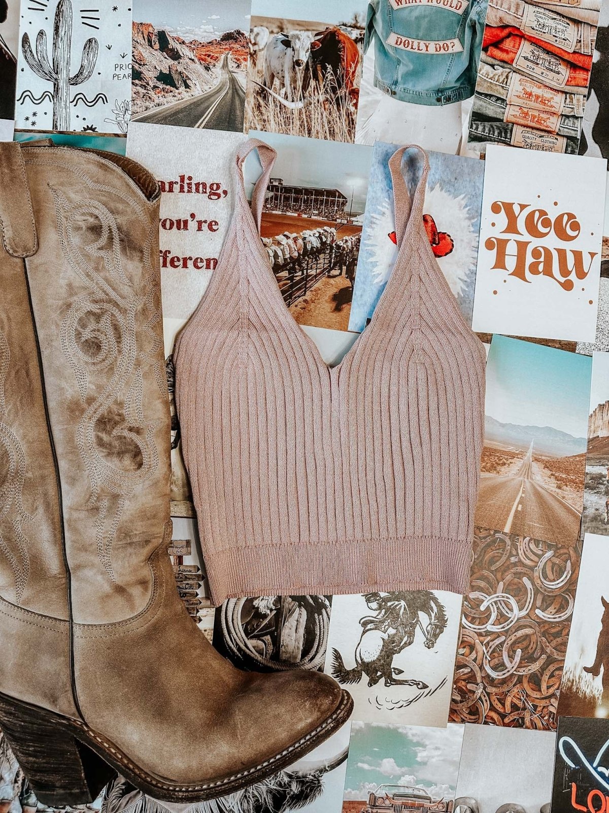 Little Filly Crop Top - Blush - Shirts & Tops