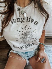 Long Live Cowgirls Desert Skull Western Graphic T-shirt | graphic tee |