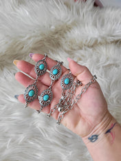 Mini Conch Turquoise Chain Belt | concho belt | Mini Conch Turquoise Chain Belt - Western Boho Chic Boutique