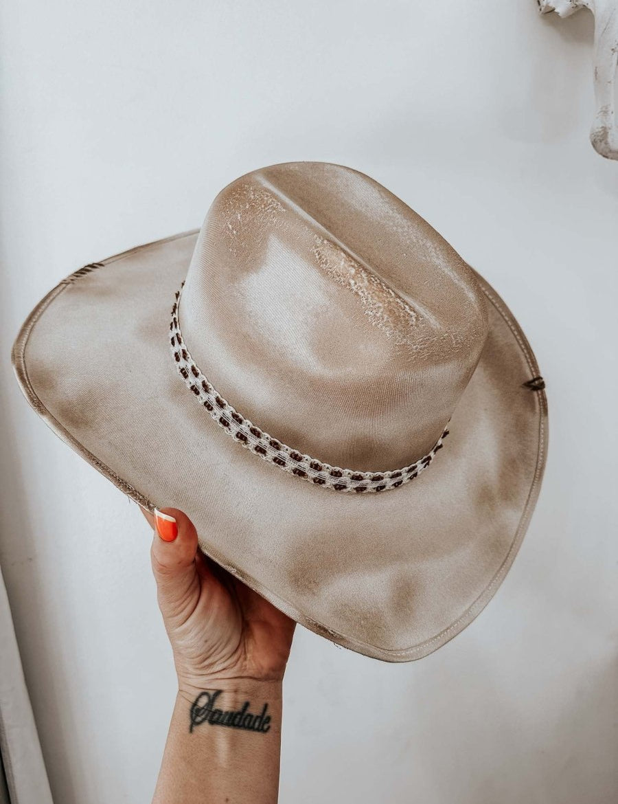 Mystery Distressed Cowboy Hat - fedora