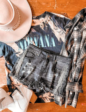 Natalie Rhinestone Shorts | denim shorts | Natalie Rhinestone Shorts - Western Boho Chic Boutique