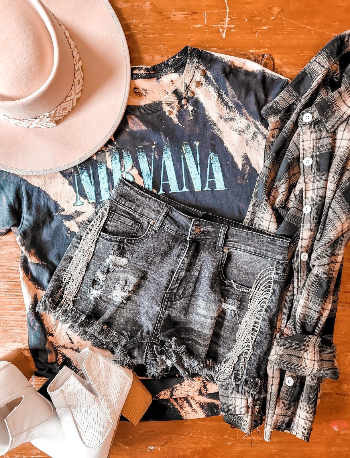 Natalie Rhinestone Shorts - denim shorts