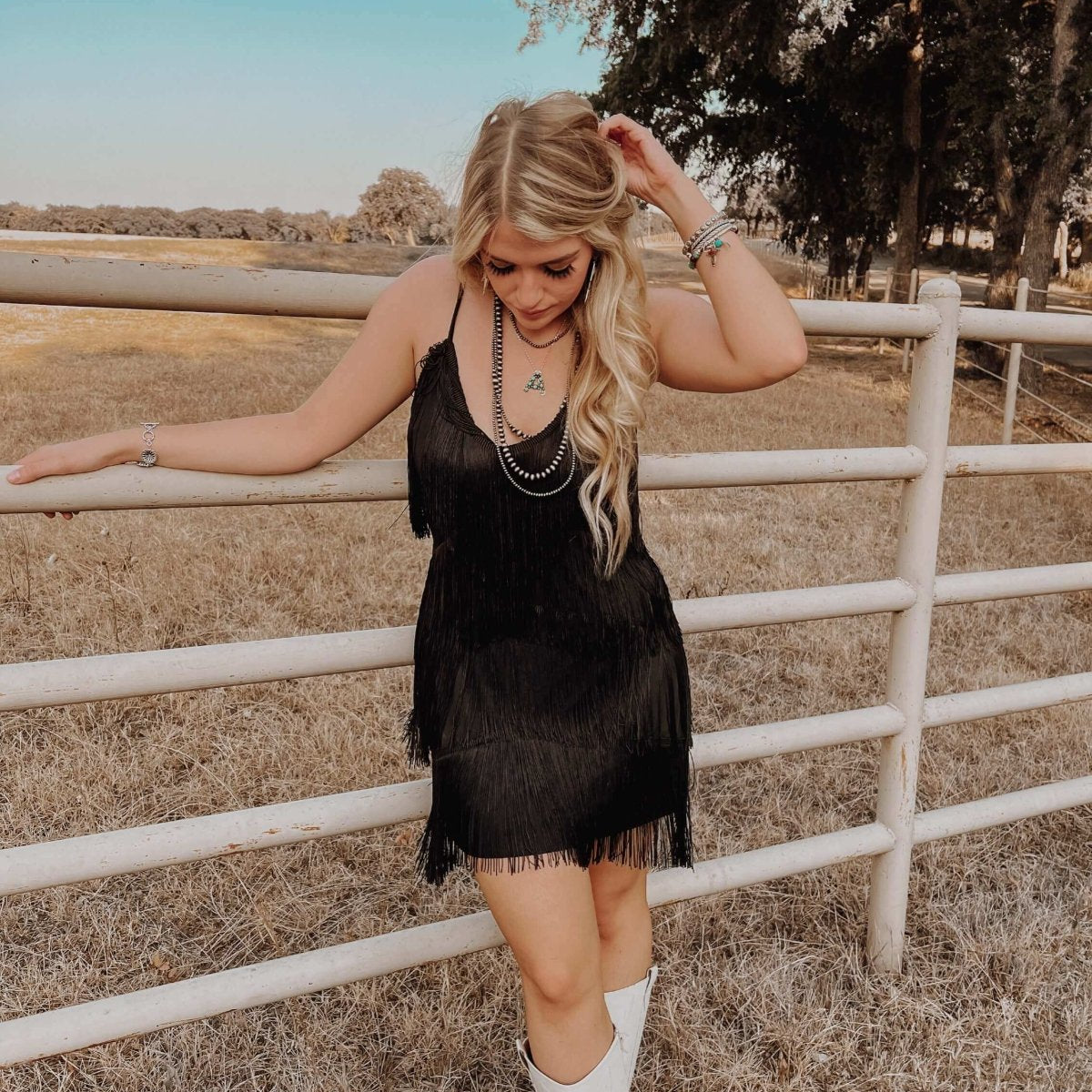 One Chance Fringe Dress - mini dress