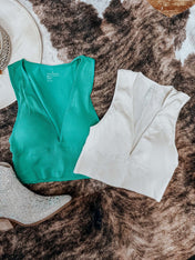 Reese Crop Top - Green | Shirts & Tops |