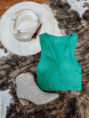 Reese Crop Top - Green | Shirts & Tops |