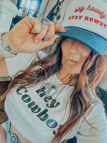 Say Howdy, Stay Rowdy Hat | Boho Western | The Bevel Label