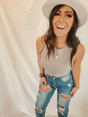 Semi Crop Top | Shirts & Tops | Semi Crop Top - Western Boho Chic Boutique