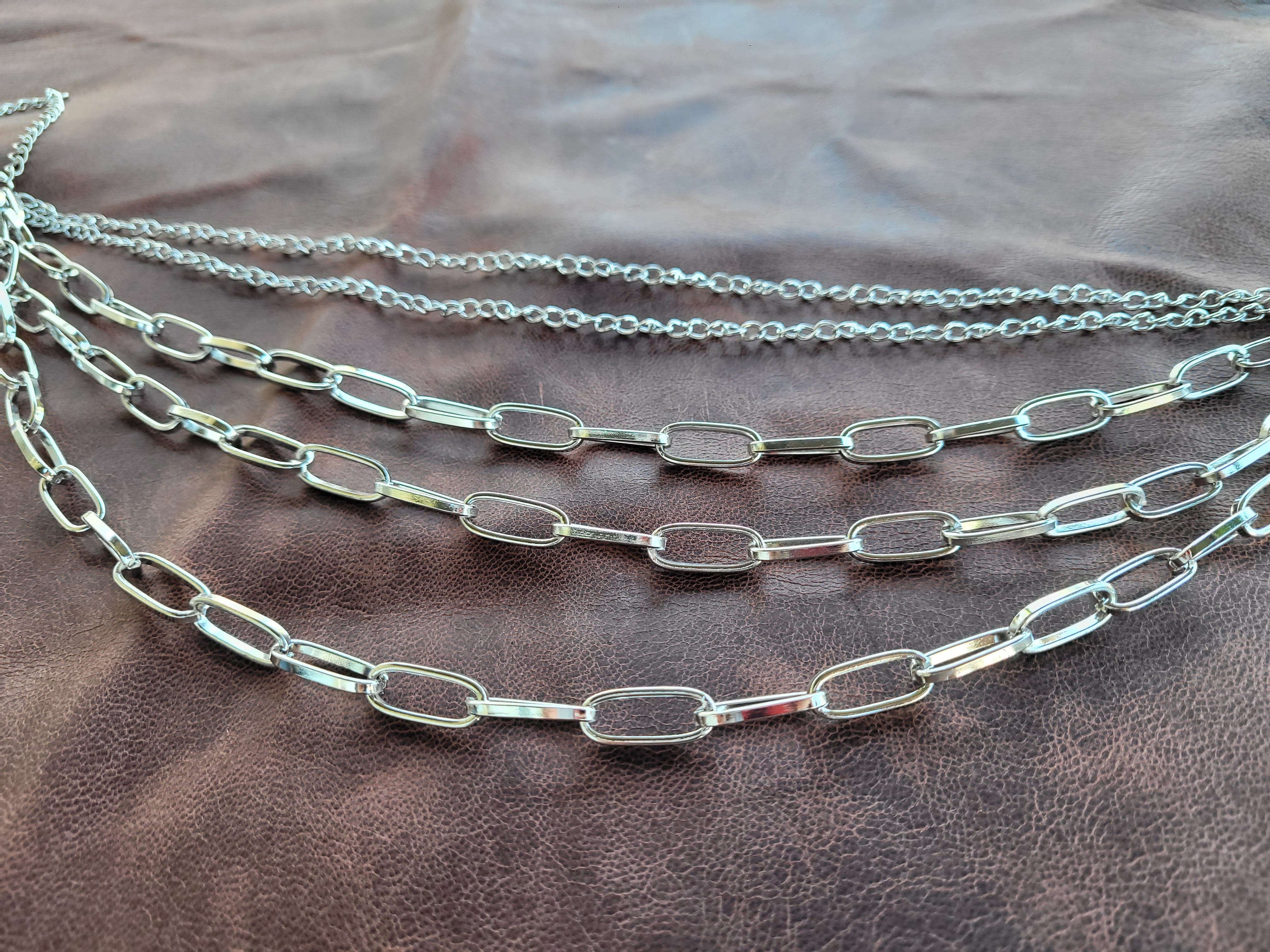 Century Multi-Layered Paperclip Silver Necklace - Western Boho Chic Boutique