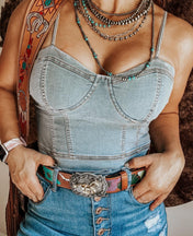 Snatched Denim Top | Shirts & Tops |