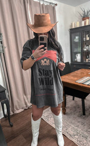 Charcoal Stay Wild T Shirt Dress | tee dress |