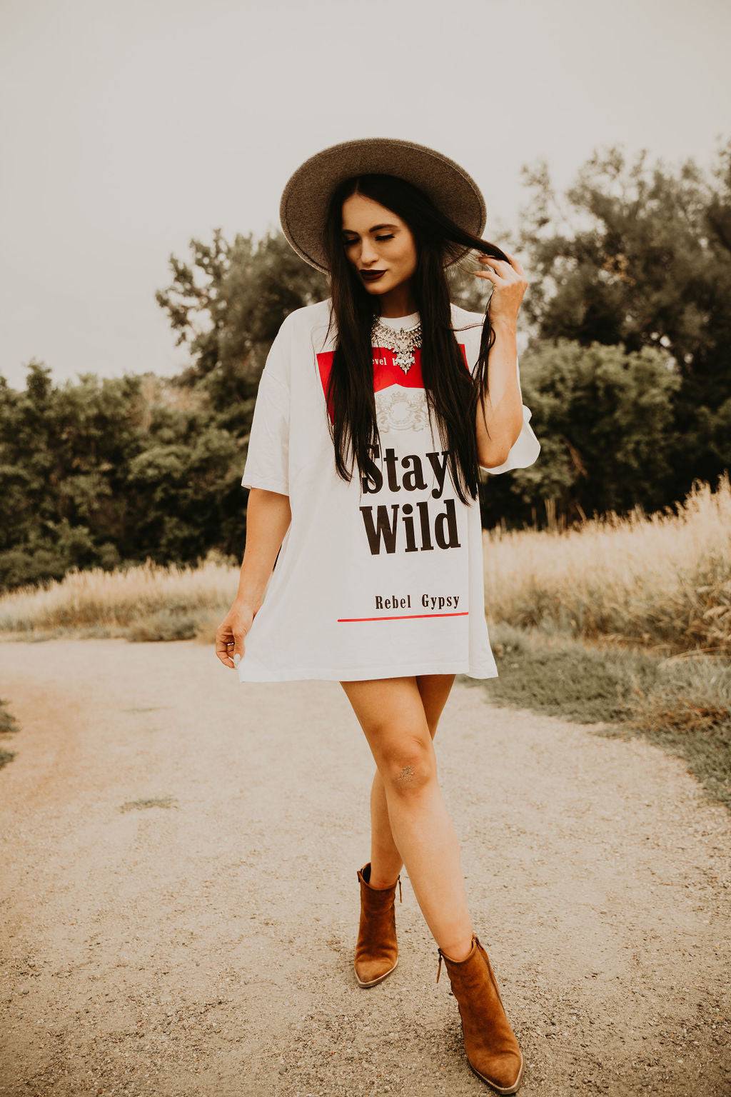 Stay Wild T-Shirt Dress - tee dress