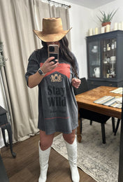 Charcoal Stay Wild T Shirt Dress | tee dress |