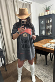 Stay Wild T Shirt Dress - tee dress