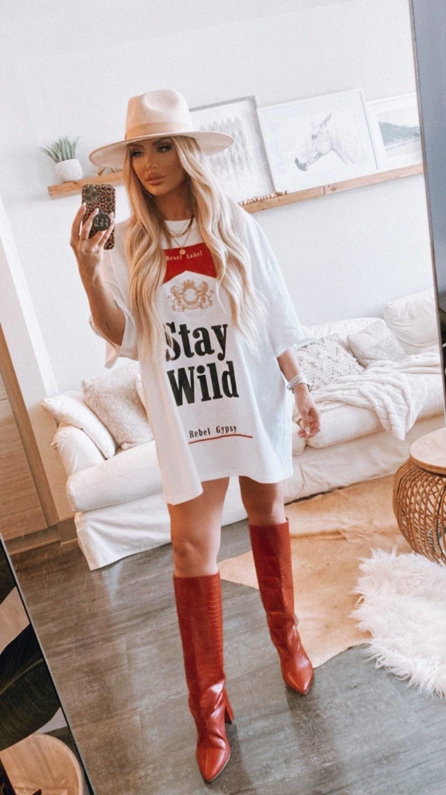 Stay Wild T-Shirt Dress Western Fashion The Bevel Label
