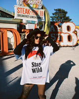 White Stay Wild T-Shirt Tee Dress