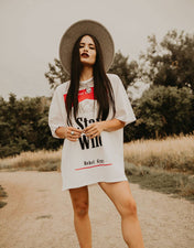White Stay Wild T-Shirt Tee Dress | Shirts & Tops | Stay Wild T-Shirt Dress - Bevel Label Bohemian Boutique - Western Boho Chic Boutique