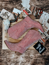 Tall Blush Rhinestone Cowgirl Boots