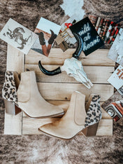Tan Leopard Ankle Booties | ladies shoes | Tan Leopard Ankle Booties