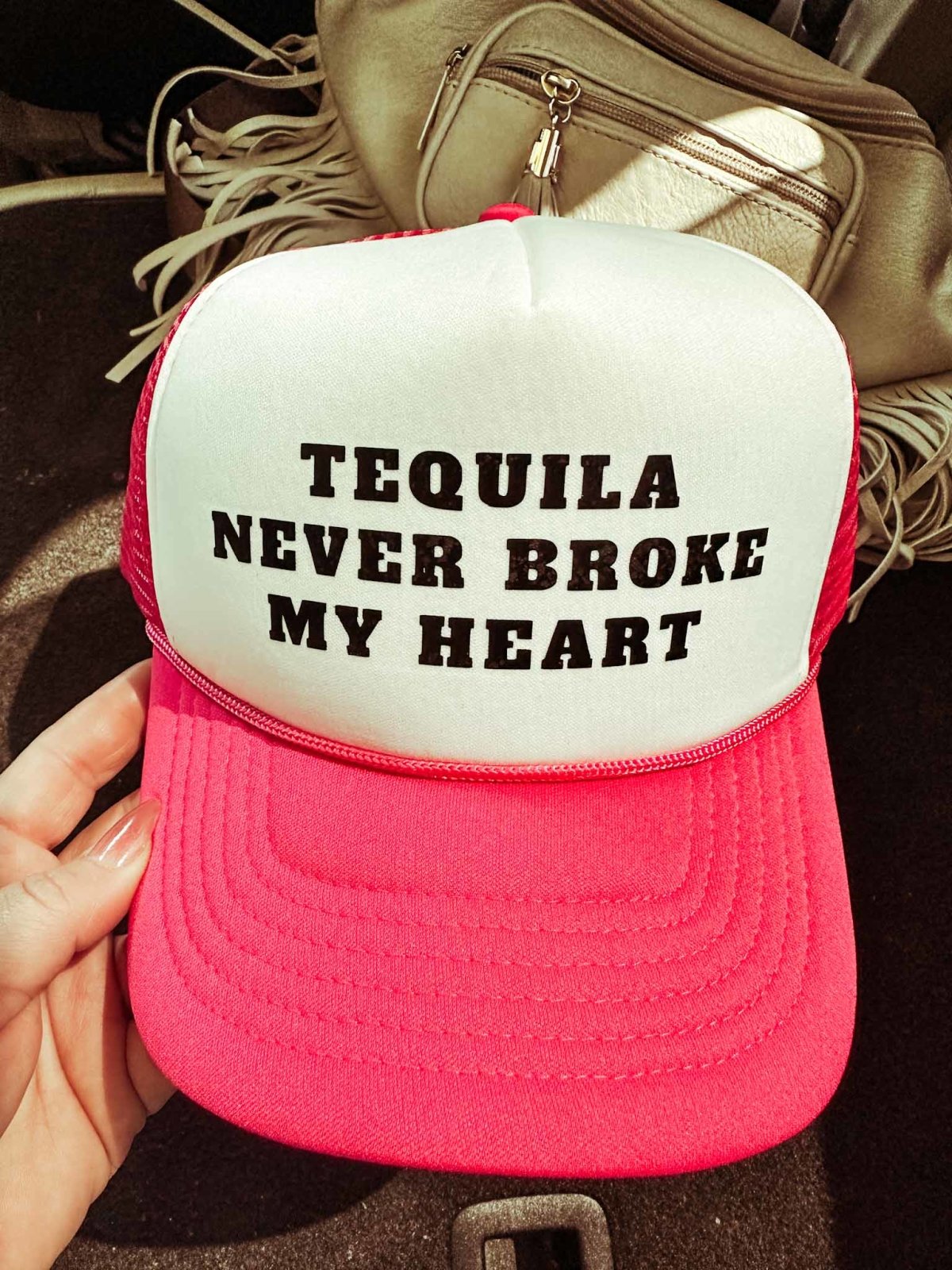 Tequila Never Broke My Heart Hat - trucker hat