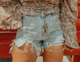 The Kicks Rhinestone Denim Shorts