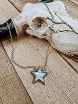 White Star Western Necklace with White Turquoise