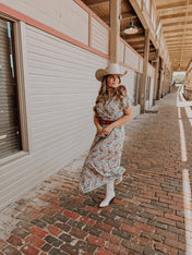 Turquoise Floral Maxi Dress | Dresses | Turquoise Floral Maxi Dress - Western Boho Chic Boutique