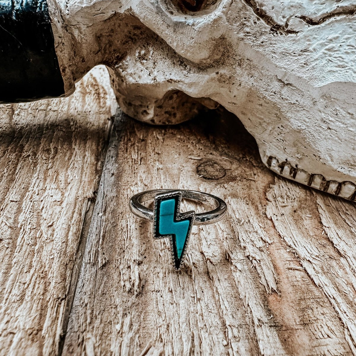 Turquoise Thunder Bolt Ring - ring